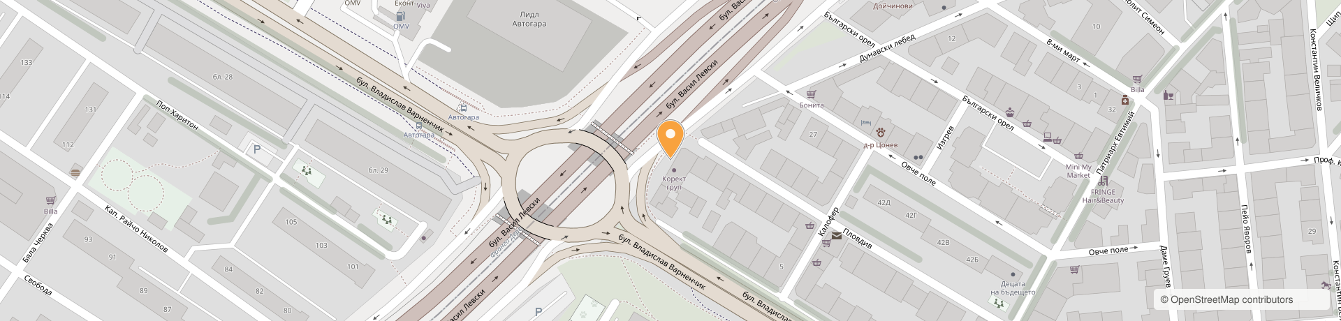 Karte der Plovdiv-Straße 27 in Warna mit markiertem ConsulTax-Büro